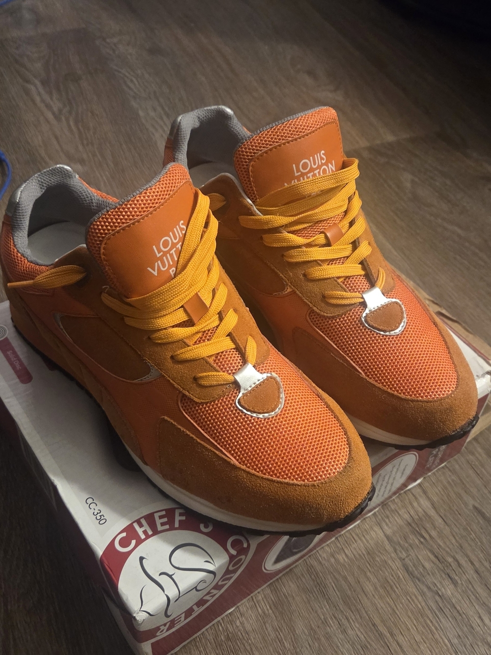 Louis Vuitton Men's Orange Mesh & Suede Runner